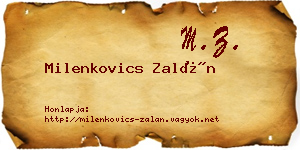 Milenkovics Zalán névjegykártya